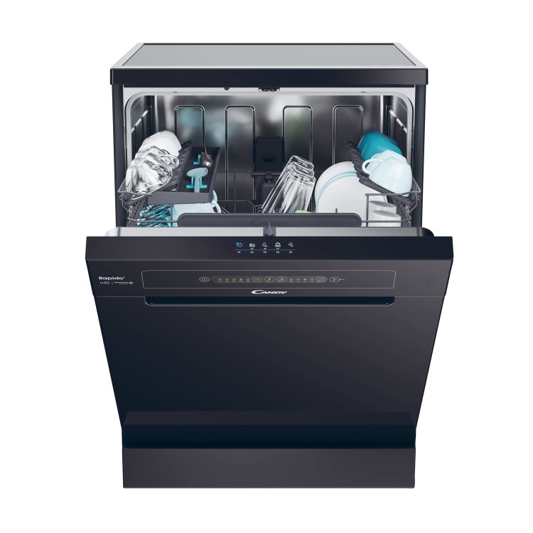 Refurbished Candy Rapido CF3C9E0B 13 Place Freestanding Dishwasher Black