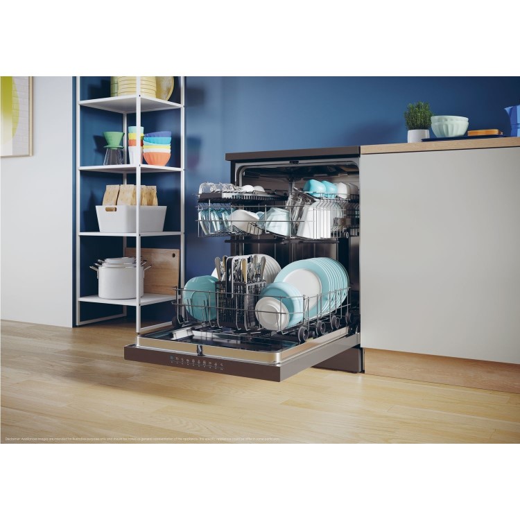 Refurbished Candy Rapido CF3C9E0B 13 Place Freestanding Dishwasher Black