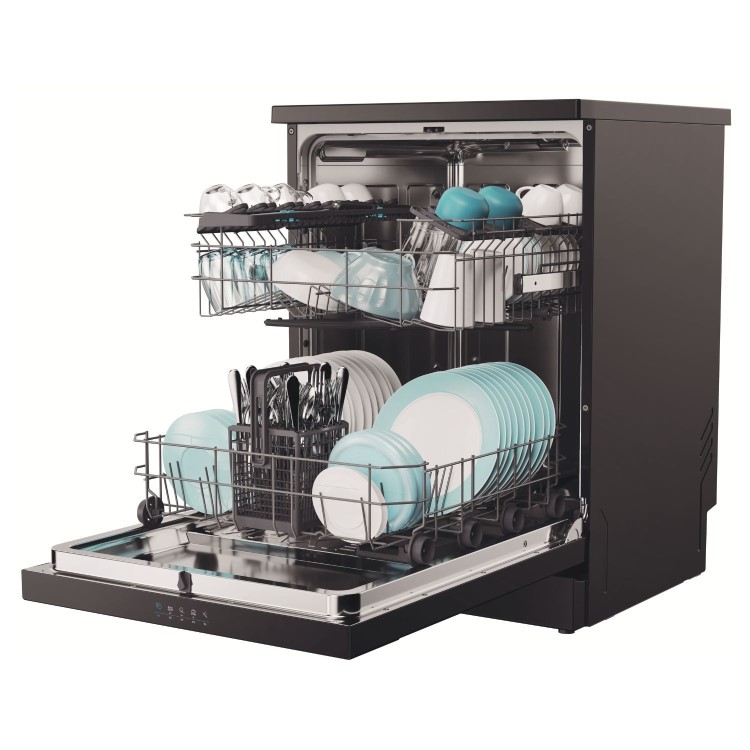 Refurbished Candy Rapido CF3E9L0B-80 13 Place Freestanding Dishwasher Black