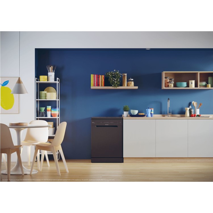 Refurbished Candy Rapido CF3E9L0B-80 13 Place Freestanding Dishwasher Black