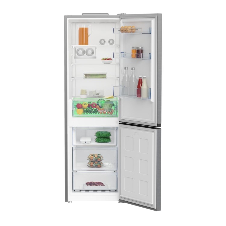 Beko 325 Litre 60/40 Freestanding Fridge Freezer with HarvestFresh - Stainless Steel
