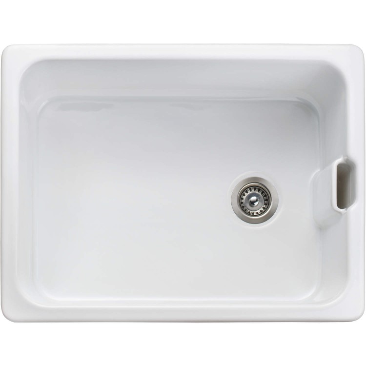 Rangemaster Single Bowl Undermount Belfast White Ceramic Kitchen Sink