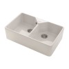 Belfast Double Bowl White Ceramic Kitchen Sink - Rangemaster