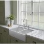 Rangemaster Double Bowl Undermount Belfast White Ceramic Kitchen Sink