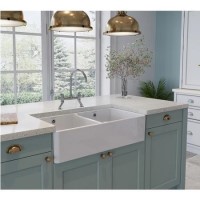Box Opened Rangemaster Double Bowl White Ceramic Kitchen Sink