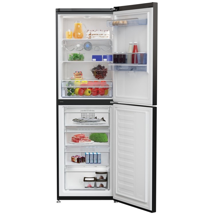 GRADE A1 - Beko CFG1691DB Freestanding Fridge Freezer With Water Dispenser - Black