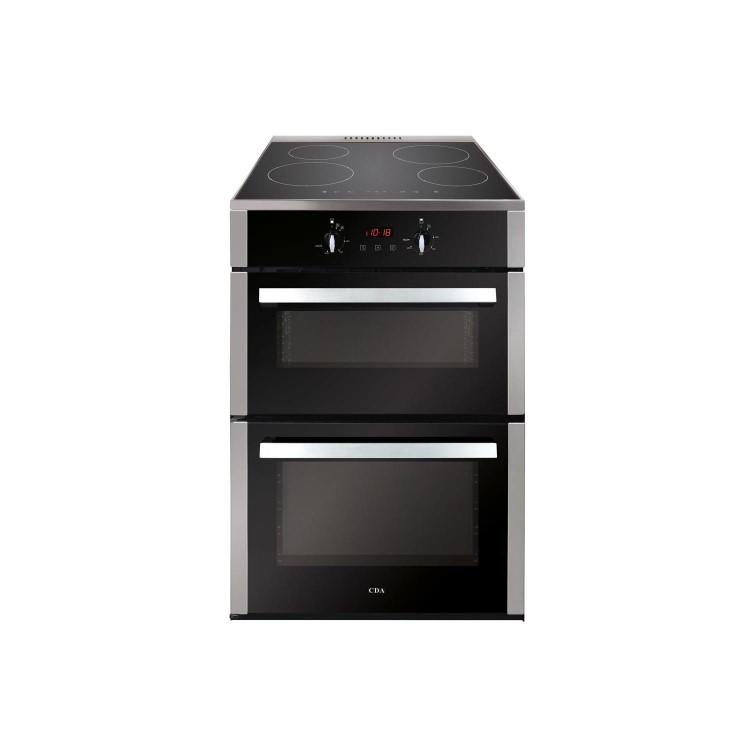 CDA CFN670SS 60cm Double Oven Electric Cooker With Induction Hob - Stainless Steel
