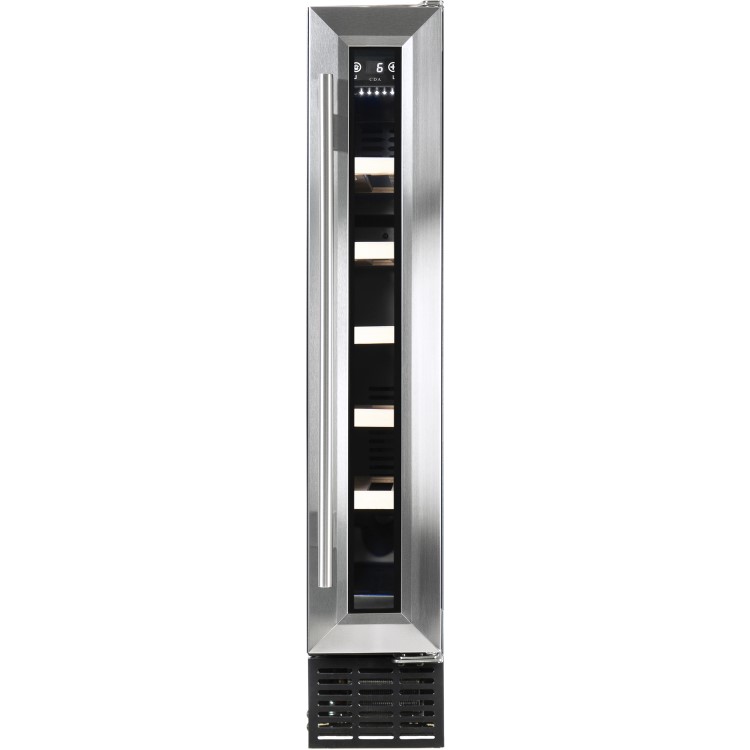 CDA 6 Bottle Capacity Single Zone Freestanding 15cm Under Counter Wine Cooler  - Stainless Steel