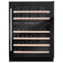 Refurbished CDA CFWC604BL Freestanding 46 Bottle Dual Zone Under Counter Wine Cooler Black Glass