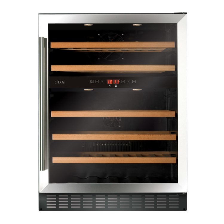 Refurbished CDA FWC604SS Freestanding 46 Bottle Dual Zone Under Counter Wine Cooler Stainless Steel