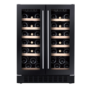 Refurbished CDA CFWC624BL Freestanding 40 Bottle Dual Zone 60cm Under Counter Wine Cooler Black