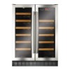CDA 40 Bottle Freestanding Under Counter Wine Cooler Dual Zone 60cm Wide 82cm Tall - Stainless Steel