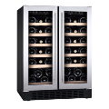 CDA 40 Bottle Freestanding Under Counter Wine Cooler Dual Zone 60cm Wide 82cm Tall - Stainless Steel