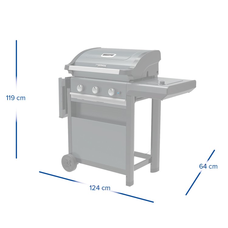 Campingaz 3 Series Select S - 3 Burner Gas BBQ Grill with Side Burner - Grey