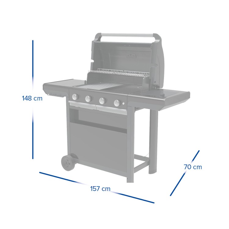 Refurbished Campingaz 4 Series Select S - 4 Burner Gas BBQ Grill with Side Burner - Grey