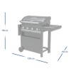 Refurbished Campingaz 4 Series Select S - 4 Burner Gas BBQ Grill with Side Burner - Grey