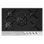 Fisher & Paykel CG755DWFCTB1 89269 Five Burner 75cm Gas-on-Glass Hob Black Glass Brushed Steel Front Strip