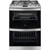 AEG CGB6133CCM 60cm Double Oven Gas Cooker With Lid - Stainless Steel