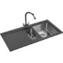 Rangemaster CGE9852LGB Cubix Gemini 985x508 1.5 Bowl LHD Granite Black Sink