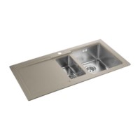Rangemaster Cubix Gemini 985x508 1.5 Bowl LH Granite Oatmeal Sink