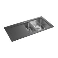 Rangemaster CGE9852LGG Cubix Gemini 985x508 1.5 Bowl LHD Granite Grey Sink
