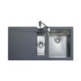 Rangemaster CGE9852LGG Cubix Gemini 985x508 1.5 Bowl LHD Granite Grey Sink
