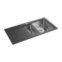 Rangemaster CGE9852RPW Cubix Gemini 985x508 1.5 Bowl RHD Pewter Sink
