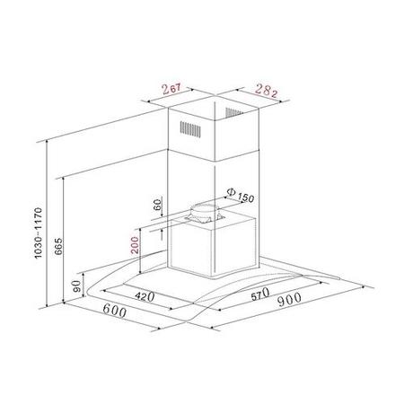 Candy 90cm Island Cooker Hood - Stainless Steel