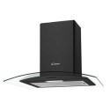 CGM60NN Candy 60cm Curved Glass Chimney Cooker Hood - Black