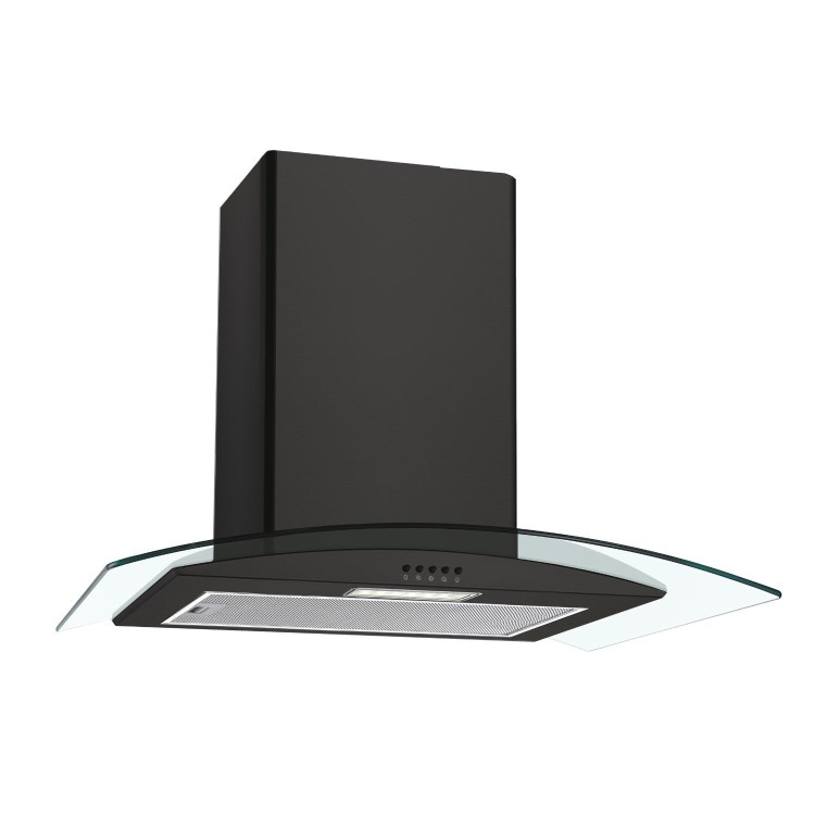 Candy 60cm Curved Glass Cooker Hood - Black