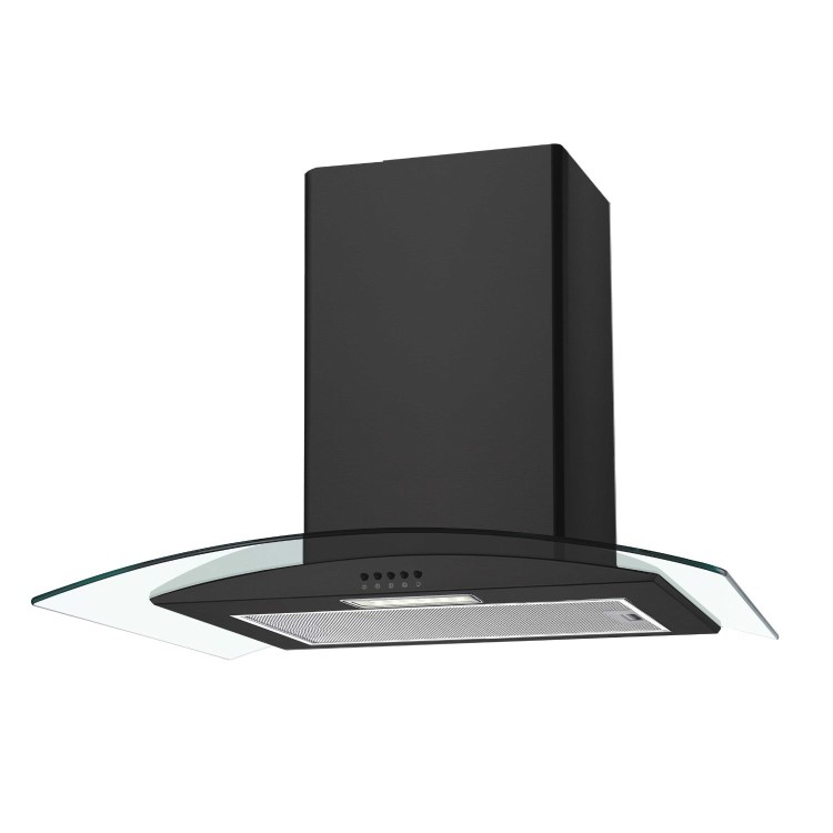 Candy 60cm Curved Glass Cooker Hood - Black