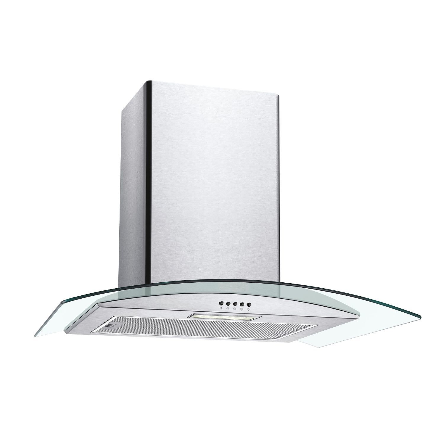 60cm Curved Glass Cooker Hood Stainless Steel