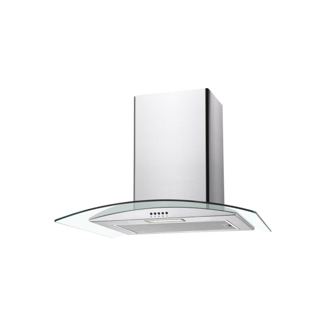 Candy CGM60NX 60cm Cooker Hood With Curved Glass Canopy - Stainless Steel