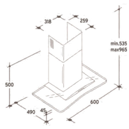 Candy CGM61X Curved Glass 60cm Chimney Hood Stainless Steel - 1 Only To Clear
