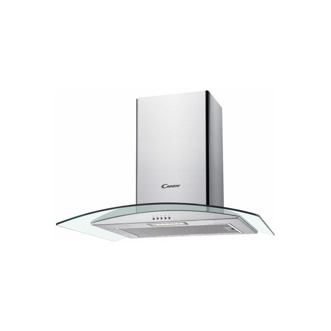 Candy CGM64/1X 60cm Chimney Cooker Hood With Curved Glass Canopy - Stainless Steel