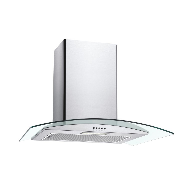 Refurbished Candy CGM70NX 70cm Curved Glass Chimney Cooker Hood Stainless Steel