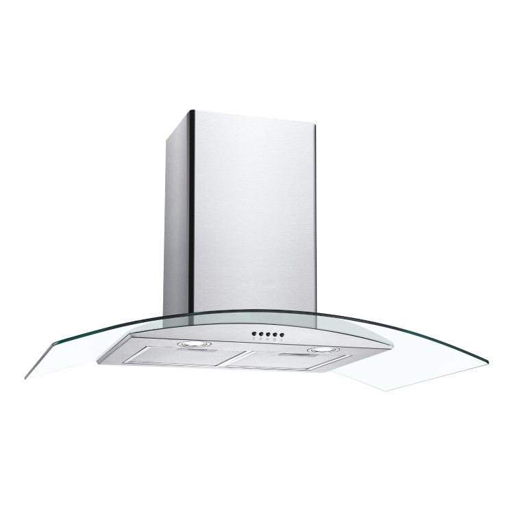 Candy 90cm Curved Glass Cooker Hood - Stainless Steel