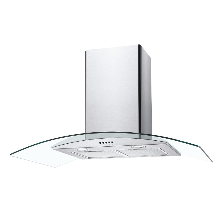 Candy 90cm Curved Glass Cooker Hood - Stainless Steel