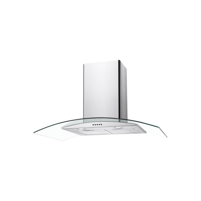 Candy CGM90NX 90cm Cooker Hood With Curved Glass Canopy - Stainless Steel