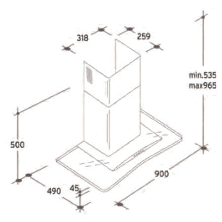 Candy CGM91X Curved Glass 90cm Chimney Hood Stainless Steel