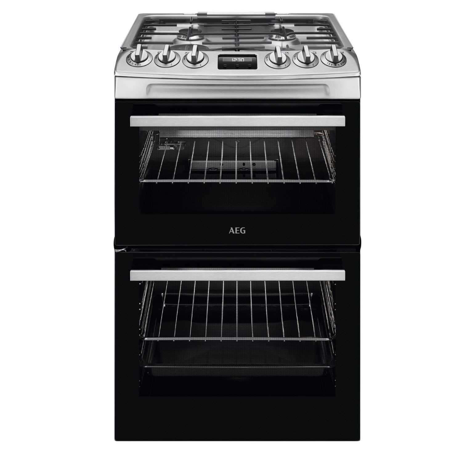Aeg Stainless Steel 55Cm Gas Cooker With Lid Size 60