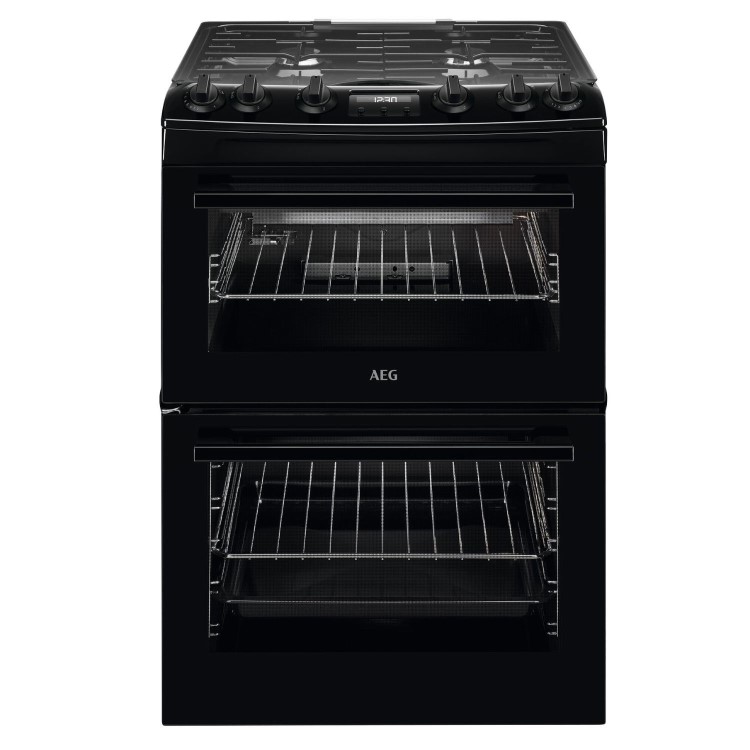 AEG 60cm Gas Cooker with Lid - Black