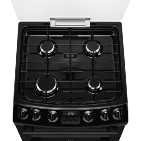 AEG 60cm Gas Cooker with Lid - Black