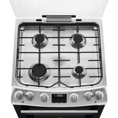 AEG 60cm Gas Cooker with Lid - Stainless Steel