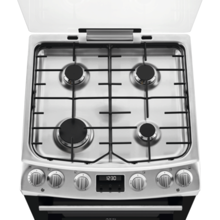 AEG 60cm Gas Cooker with Lid - Stainless Steel