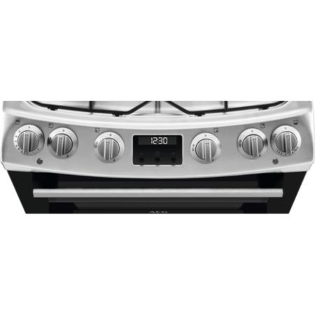 AEG 60cm Gas Cooker with Lid - Stainless Steel