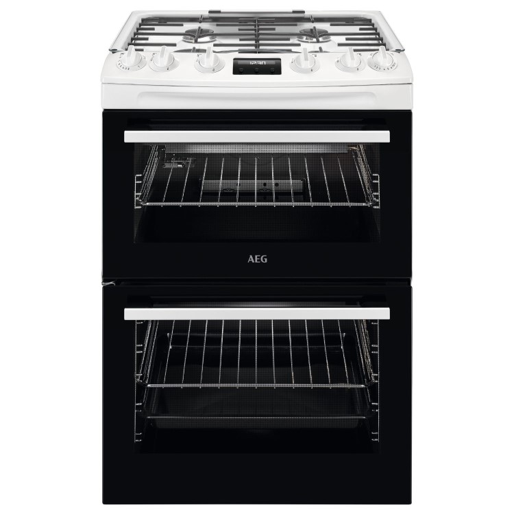 AEG 60cm Gas Cooker with Lid - White