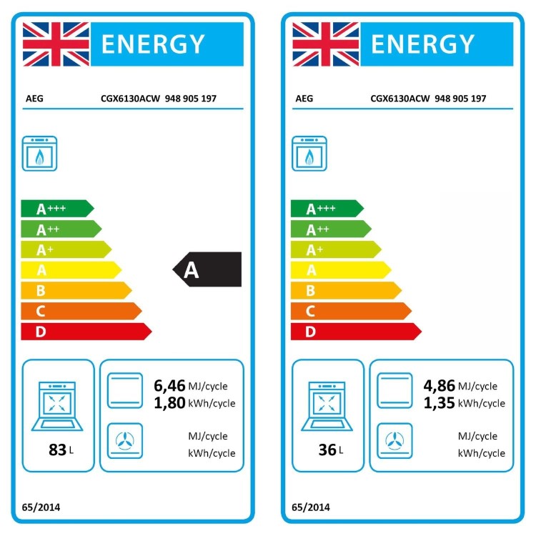 AEG 60cm Gas Cooker with Lid - White