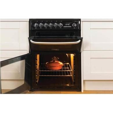 GRADE A2 - Hotpoint CH60DHKF Harrogate Double Oven 60cm Dual Fuel Cooker - Black