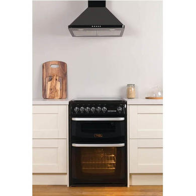 GRADE A2 - Hotpoint CH60DHKF Harrogate Double Oven 60cm Dual Fuel Cooker - Black